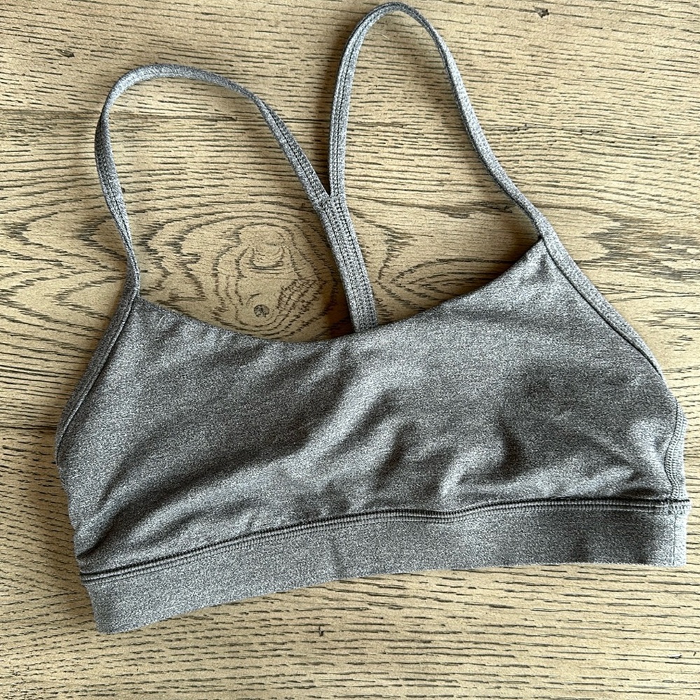 Lululemon Flow Y gray sports bra size 4